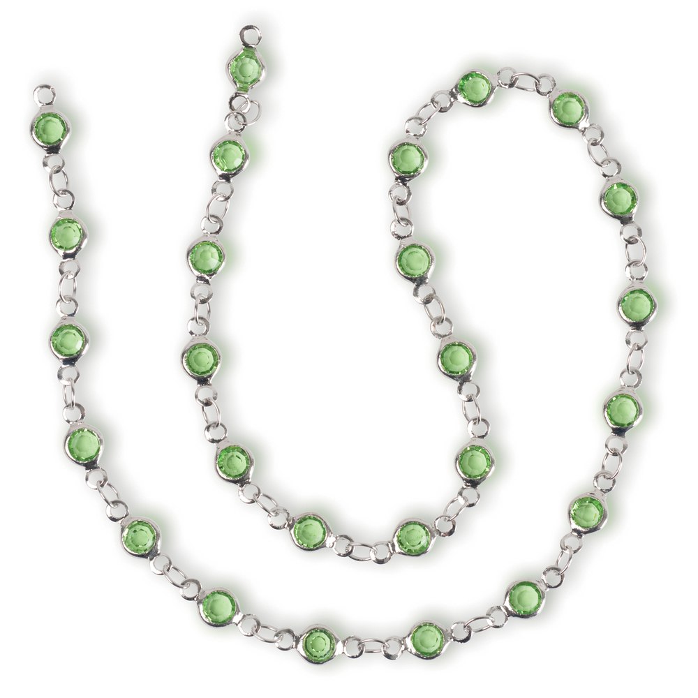 Estrellaª Linked Crystals Chain - small, peridot/silver