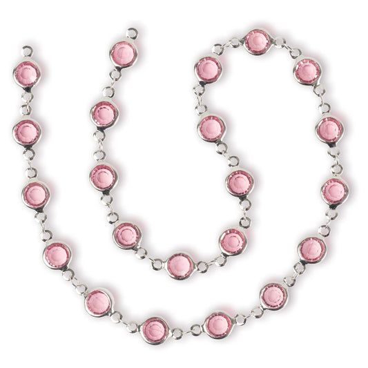 Estrellaª Linked Crystals Chain - medium, rose/silver