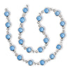 Estrellaª Linked Crystals Chain - medium, aquamarine/silver