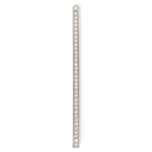 Estrellaª Premium Jewelry Pendant - long straight bar, crystal / silver
