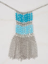 Estrellaª Premium Jewelry Pendant - flat tassel, blue topaz / silver