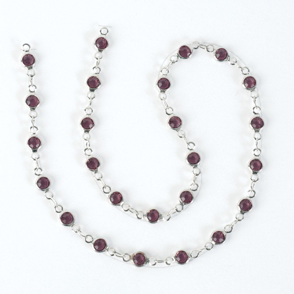 Estrellaª Linked Crystals Chain - small, amethyst/silver