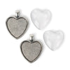 30mm Heart - Antiqued Imitation Silver