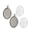 35x25mm Oval - Antiqued Imitation Silver
