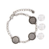 Indi-Pendantsª picure frame bracelet for DIY, personalized jewelry; sizedfor three 14mm round photos