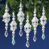 Solid Oak Crystal and White Pearl Ice Drops ornament kit