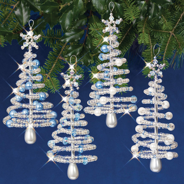 Christmas Beaded TREE hot Mosaic Handcrafted Ornament Shades of Seafoam with sparkly beads