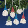 DIY folklore Gnome oraments! Six cute gnomes to make for your Christmas tree or other decorating! Wood hat shapes are pre-painted. Kit includes cotton macrame cord, wood beads, wood hats,and complete instructions.