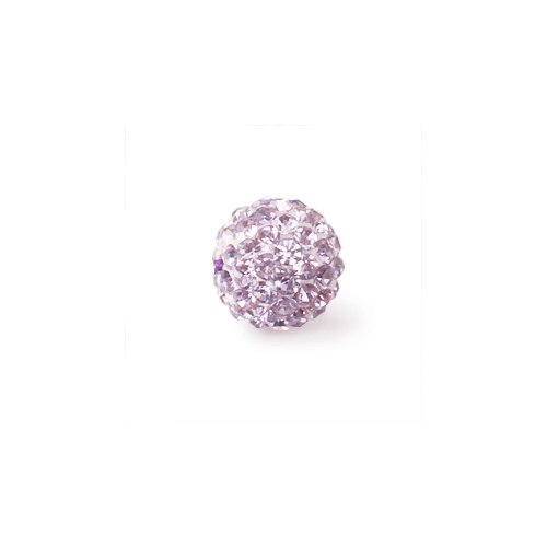 Shambala rhinestone bead - pink alexandrite (light amethyst) 10mm