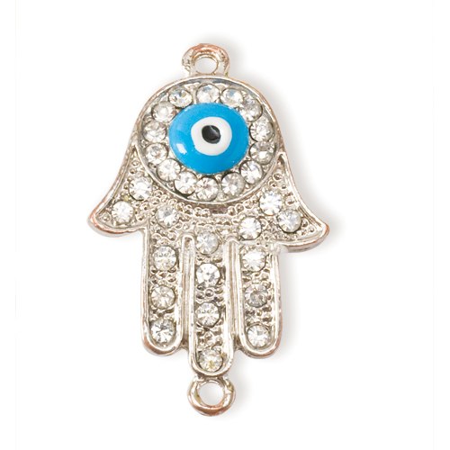 Shambala rhinestone charm - Hamsa with evil eye