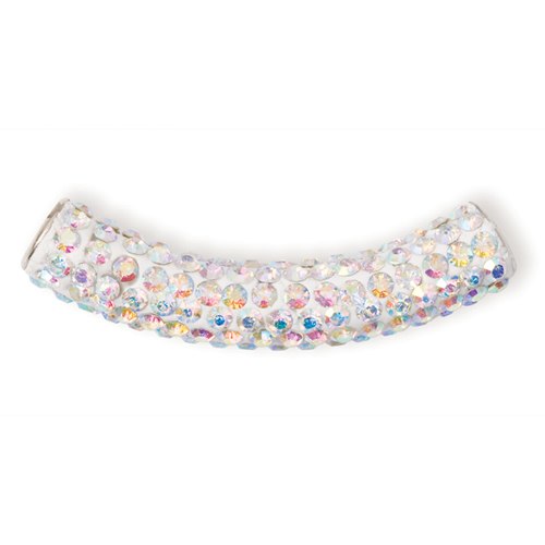 Shambala rhinestone tube bead - crystal AB