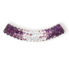Shambala rhinestone tube bead - Purple/Lt. Amethyst/Crystal Ombre