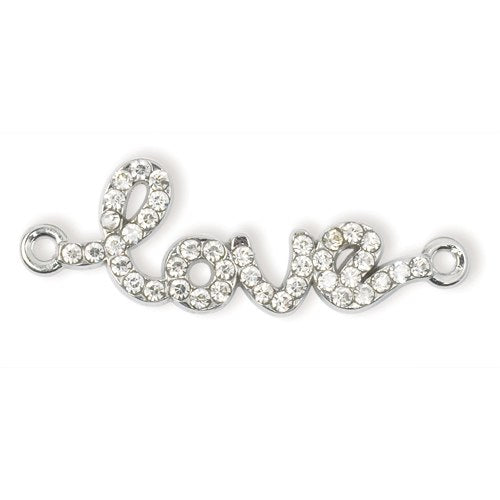 Shambala rhinestone charm - love (cursive)