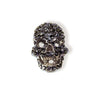 Shambala rhinestone charm - large skull - black