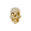 Shambala rhinestone charm - large skull - crystal/gold