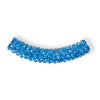 Shambala rhinestone tube bead - capri blue