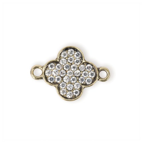 Shambala rhinestone charm - Quatrefoil - Gold