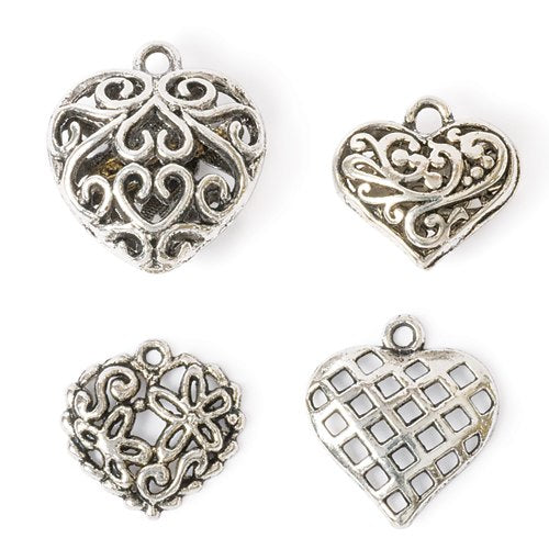 Steampunk Heart Charms