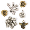 Steampunk Flower and Bee Charms