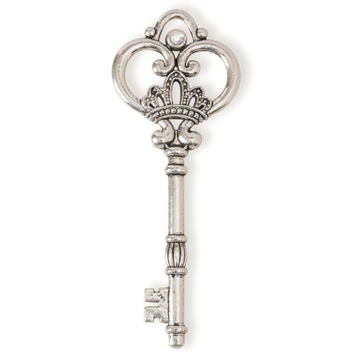 Steampunk Pendant - Giant Key, Imit. Silver
