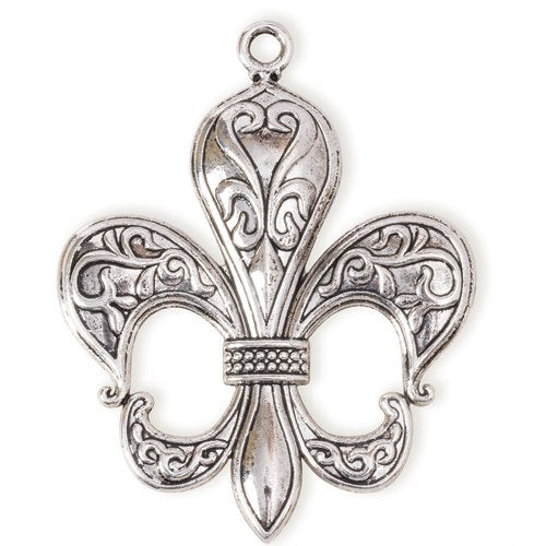 Steampunk Giant Fleur de Lis - Imit Silver