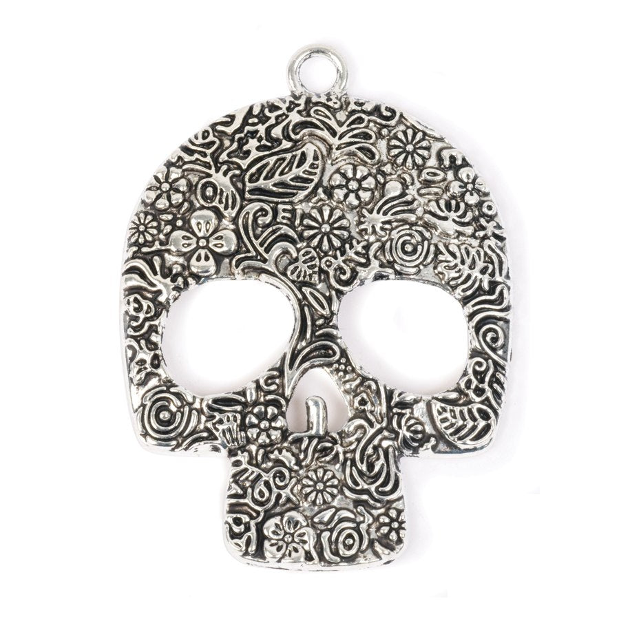 Floral Skull Pendant