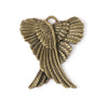 Crossed Wings Pendant - Imitation Antiqued Gold