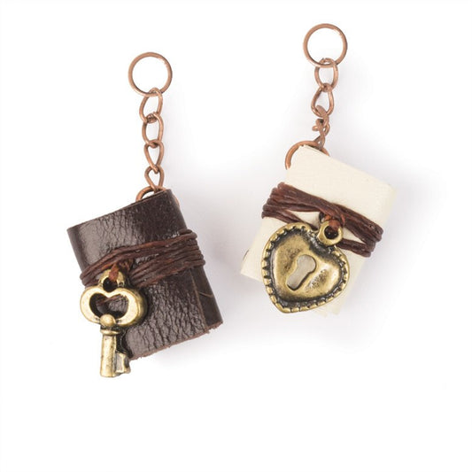 Steampunk Leather Book Charms