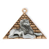 Pyramid and Sphinx metal pendant from Solid Oak, Inc.