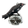 Raven on Skull Pendant