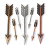 Arrows Charm and Pendants Set, copper, silver, and gold color metal finishes