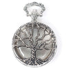Tree of life design watch case pendant. Tree hinges open to reveal contents you add, protected by a clear shatter-resistant cover. Metal back pops off so you can add your treasures.
