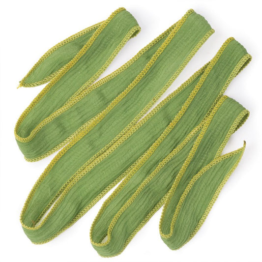 hand-dyed silk ribbon - Fern