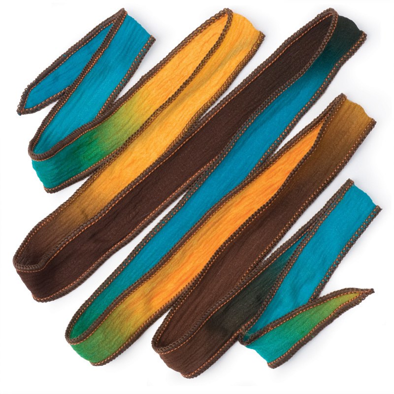 Solid Oak: Hand-Dyed Silk Ribbon - Desert Sunset