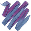 Hand-dyed, silk crinkle ribbon, in blue and lilac tones that are the natural colors of wild blueberries. Beautifully blended ombre, all edges neatly stitched, 34 inches in length with tapered points at the ends. Great for wrap bracelets, hair ties, and necklace bands.