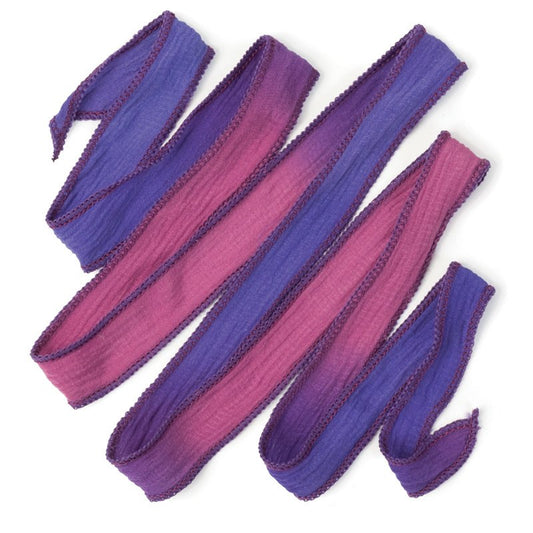 hand-dyed silk ribbon - Bright Berry