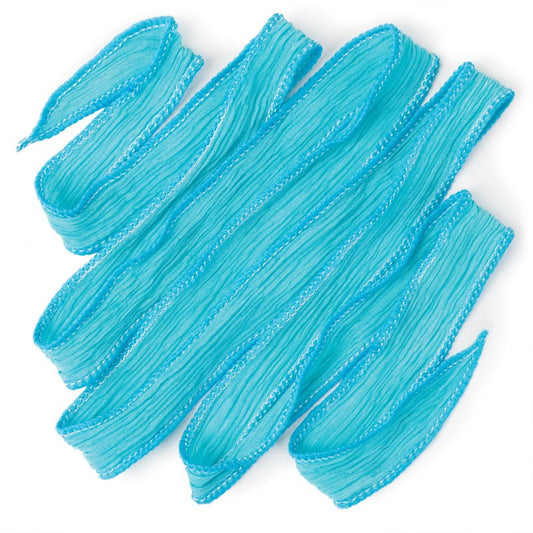 hand-dyed silk ribbon - Aqua