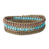 Wrap bracelet DIY kit, with turquoise color howlite and metallic finish hematite beads