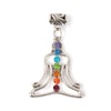 Chakras Yoga Pendant with large decorative bail for stringing on jewelry